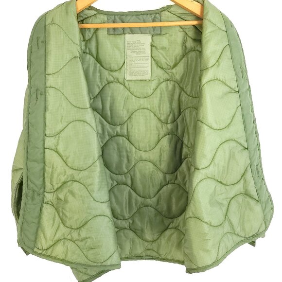 Vtg Military Liner Cold Weather Coat Men's Large Olive Drab Distressed - Picture 8 of 8